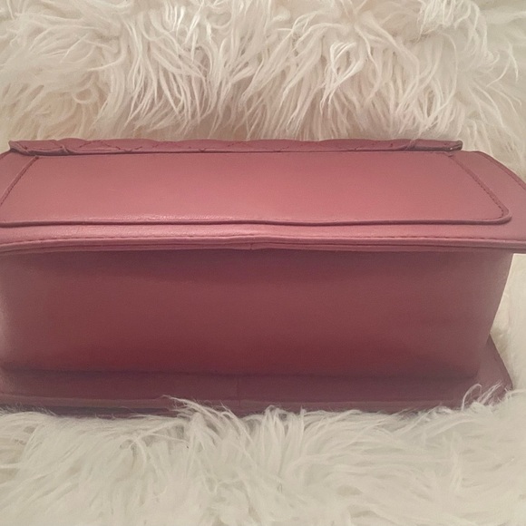 Badgley Mischka Quilted Shoulder Bag Burgundy with Gold Studs - Picture 5 of 14